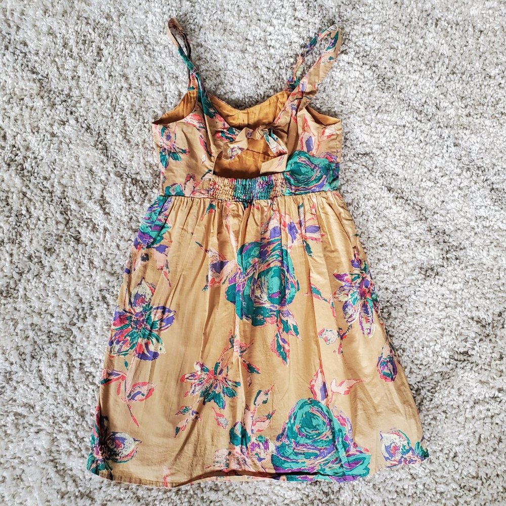 Everything Must Go! Pins and Needles Tan Floral Sundress - Sz S - Picture 5 of 11